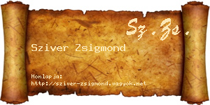 Sziver Zsigmond névjegykártya